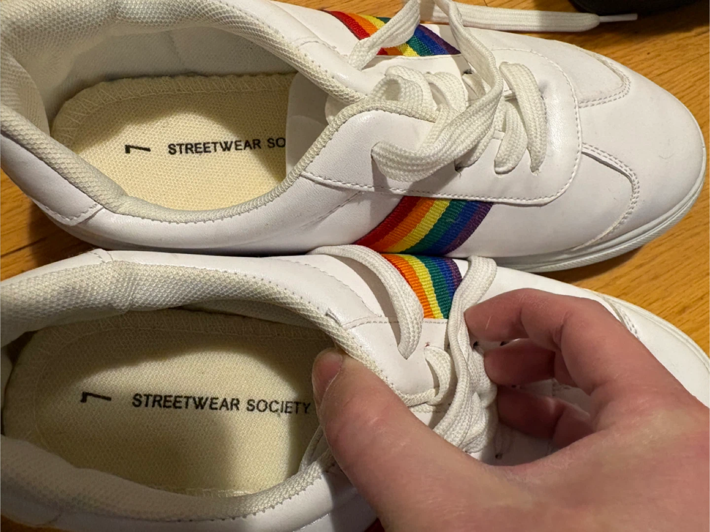 Streetwear Society White Rainbow Sneakers - Size 7 - photo 2