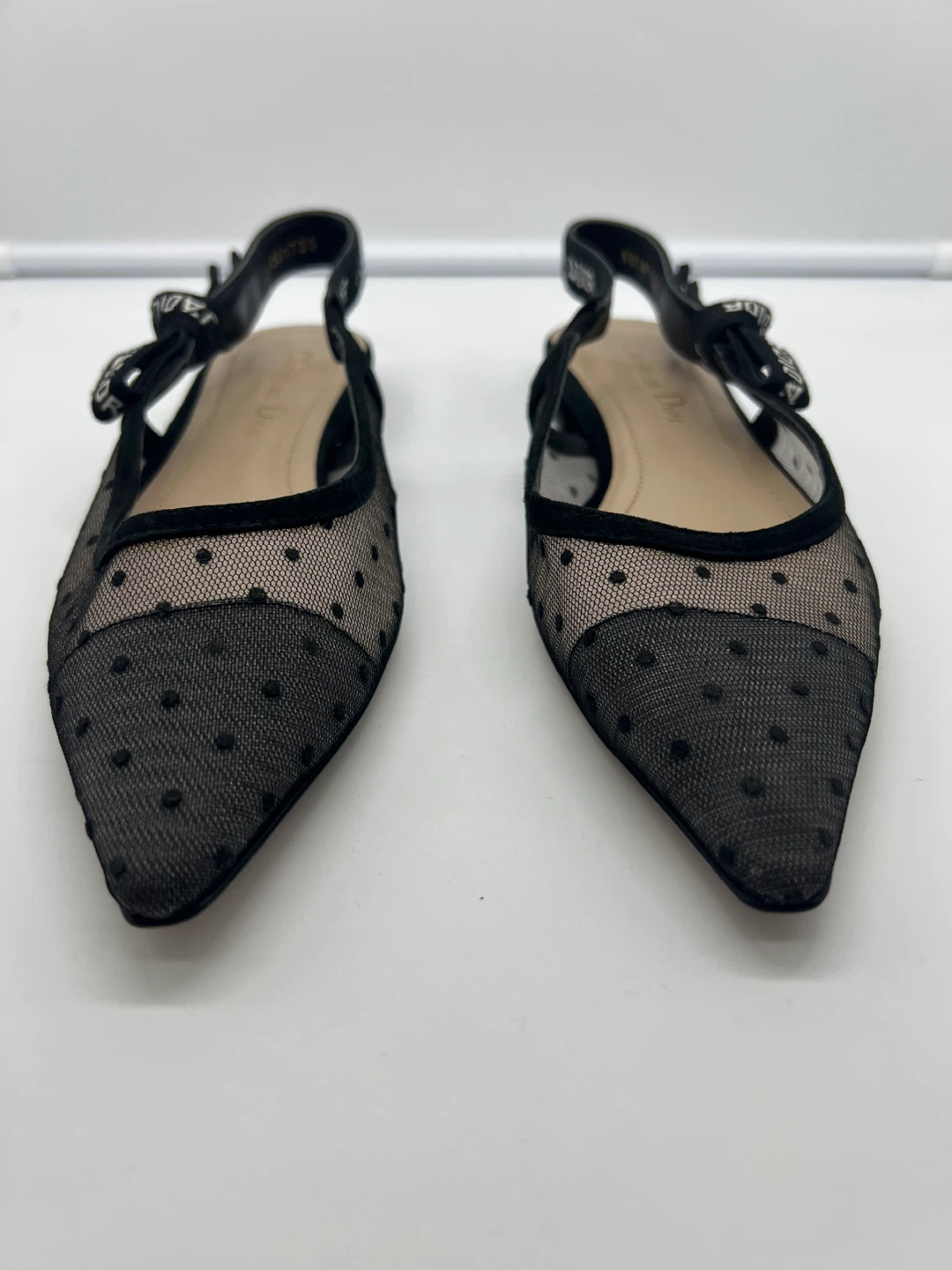 Christian Dior J’Adior Black Mesh Slingback Flats 39 - photo 4