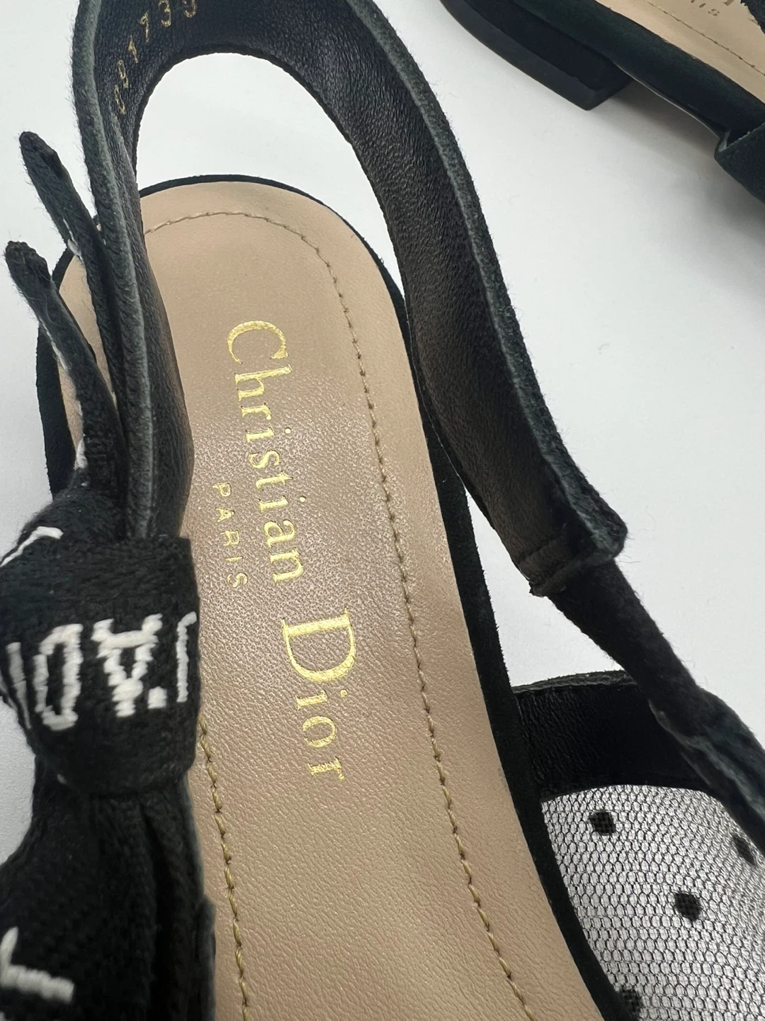 Christian Dior J’Adior Black Mesh Slingback Flats 39 - photo 3