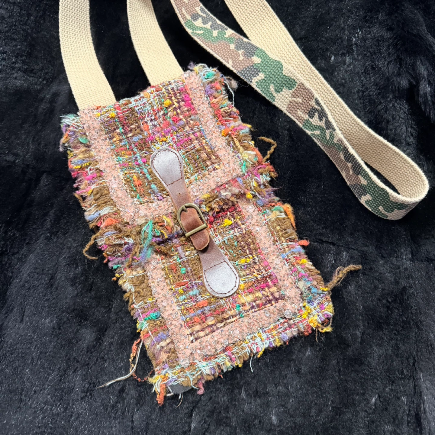 Handmade Colorful Tweed Shoulder Bag