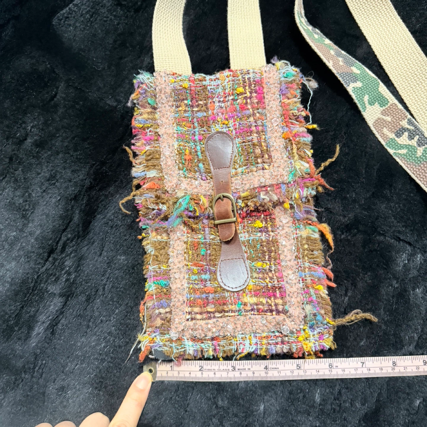 Handmade Colorful Tweed Shoulder Bag - photo 3