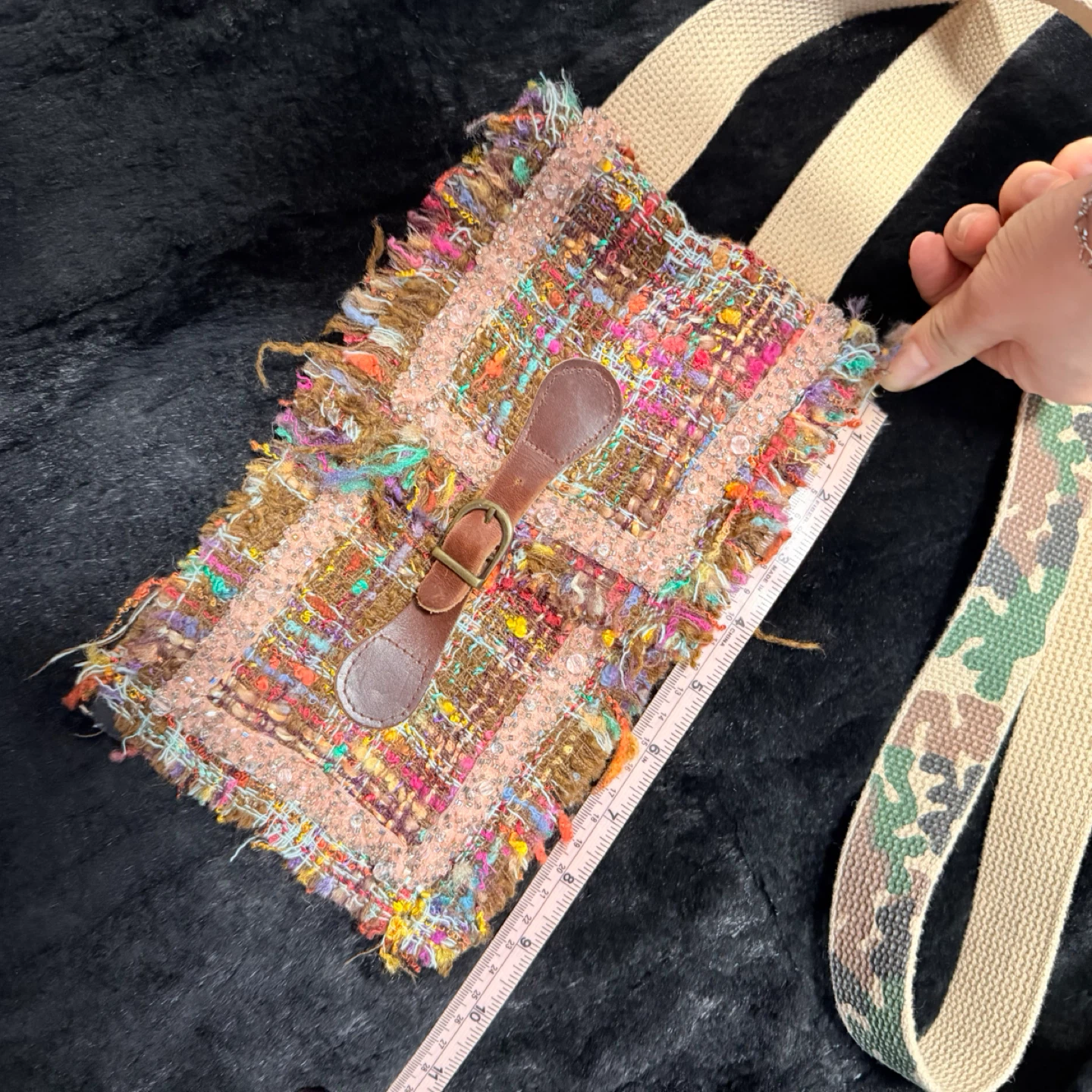 Handmade Colorful Tweed Shoulder Bag - photo 4