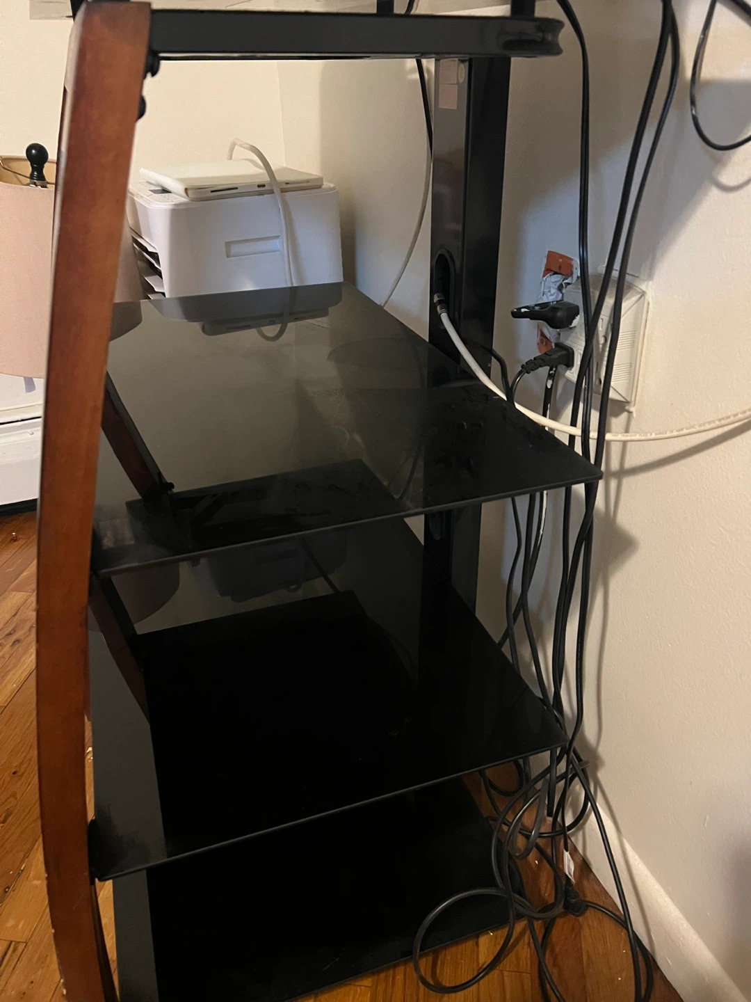 Black Glass TV Stand