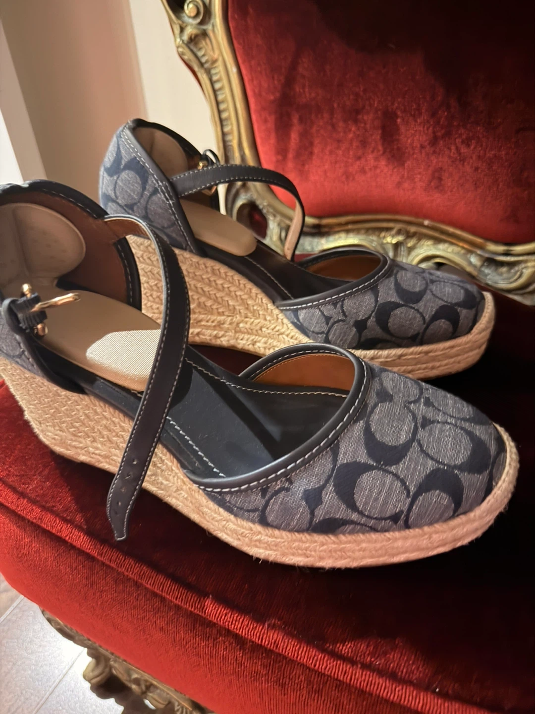 Coach Espadrille Wedge Sandals, Size 9🏆