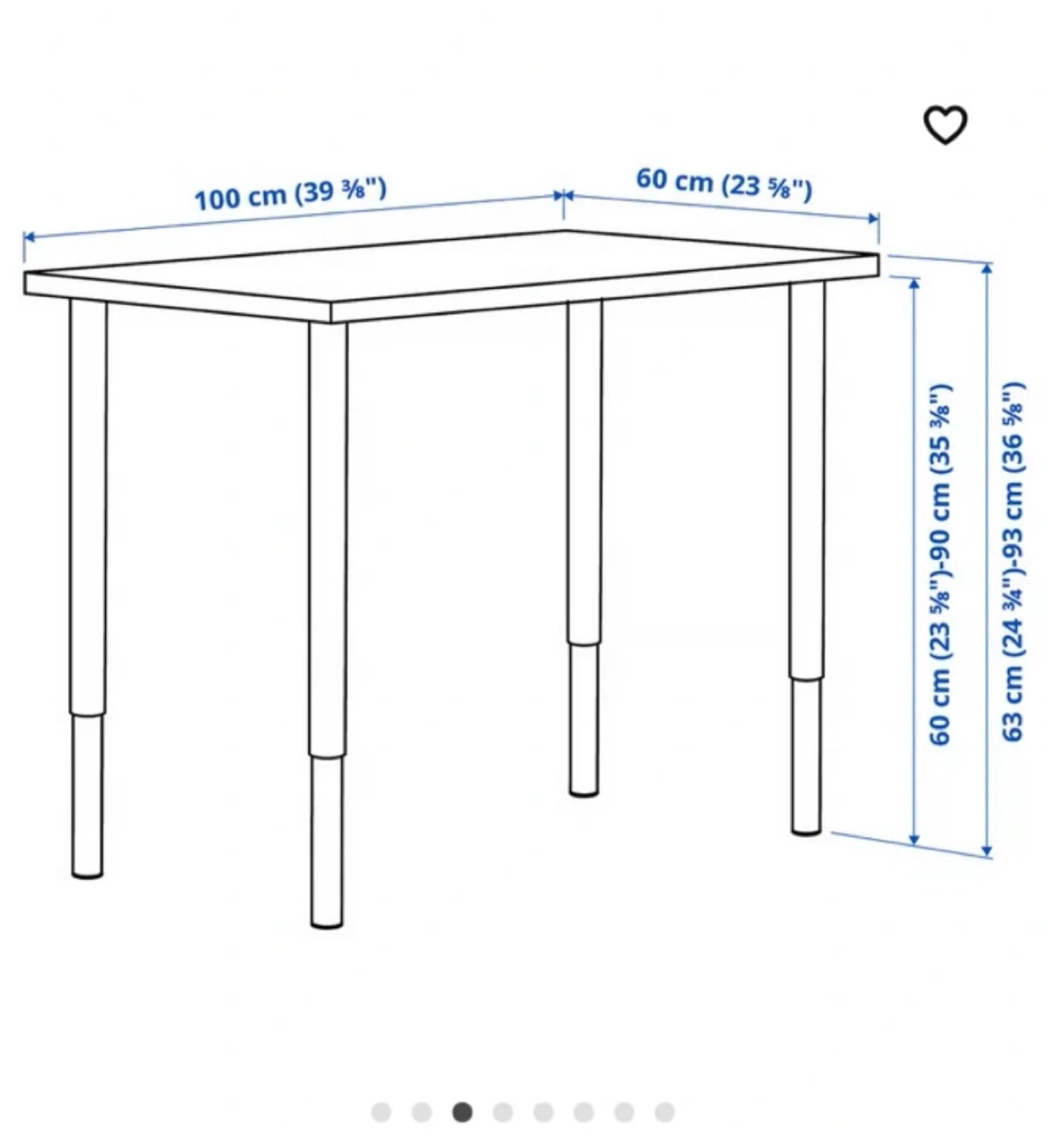 IKEA  Desk - White, 100x60cm - photo 2