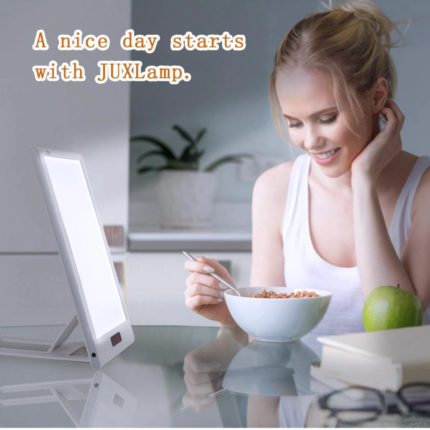 New 12000Lux Full Spectrum UV-Free Light Therapy Alarm Clock - photo 2