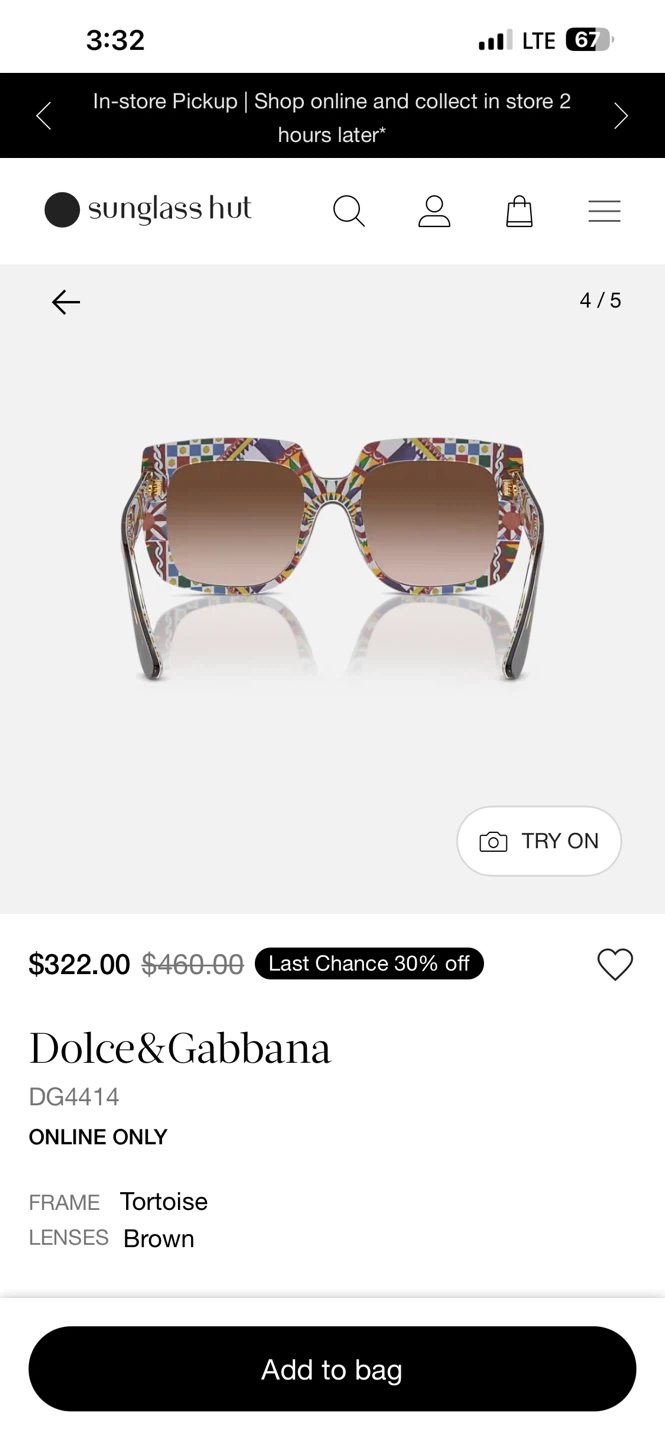 Dolce&Gabbana DG4414 Tortoise Frame Sunglasses - photo 2