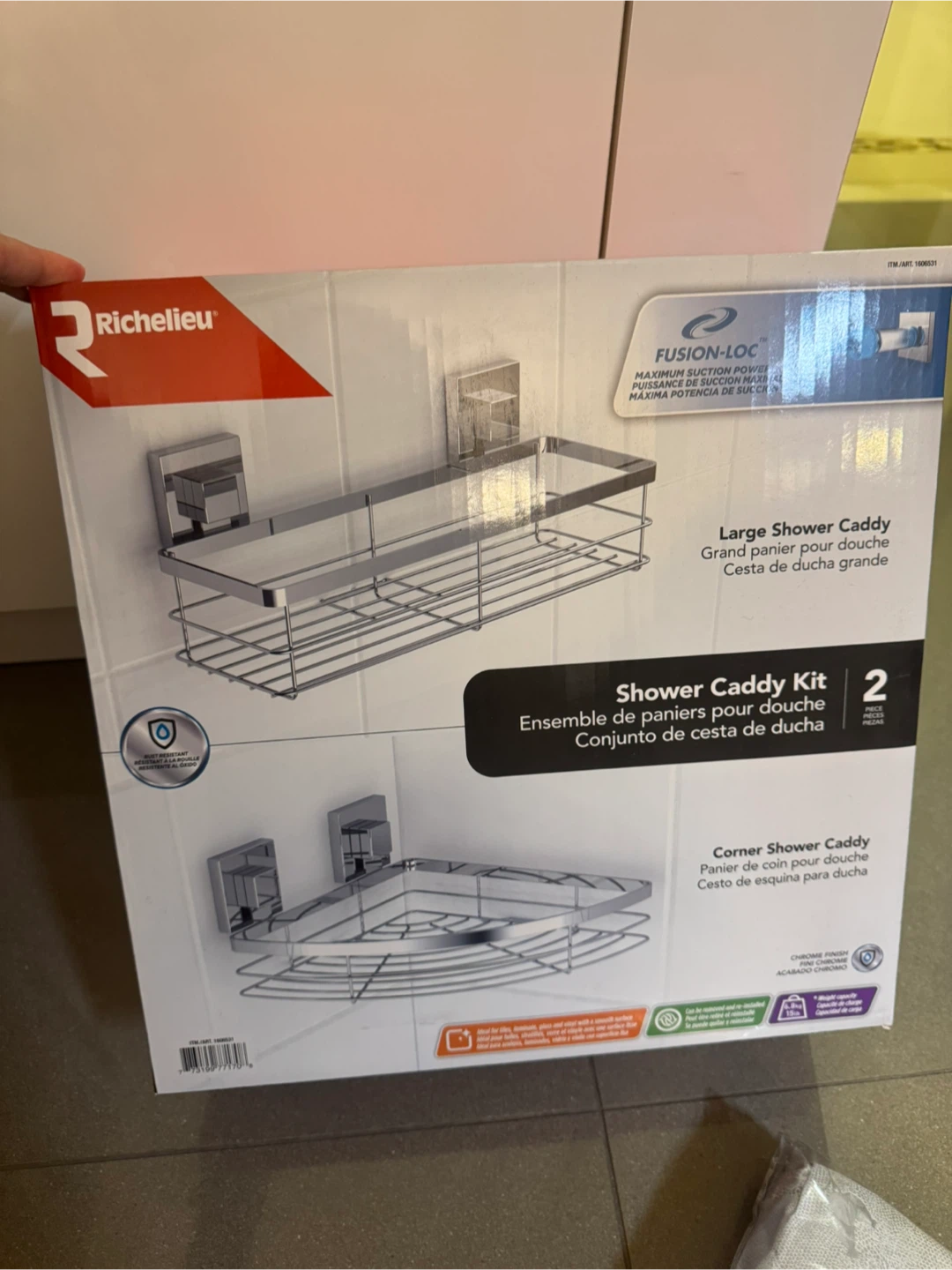 Richelieu Fusion-Loc Shower Caddy Kit, 2 Piece