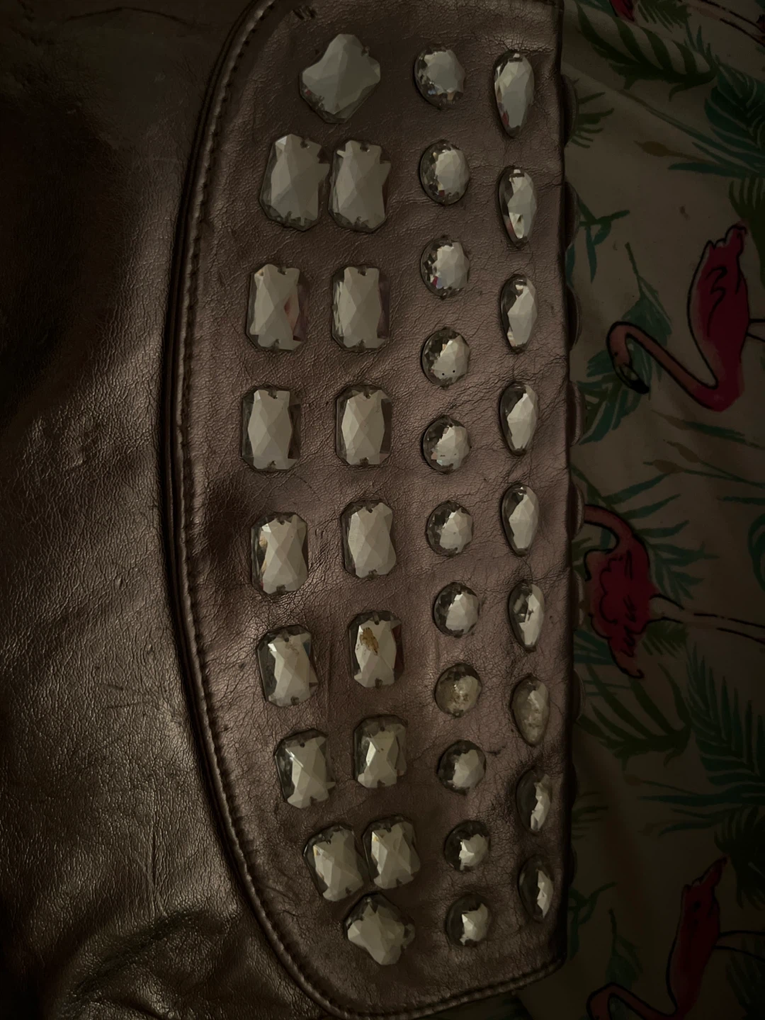 Brown Embellished Clutch