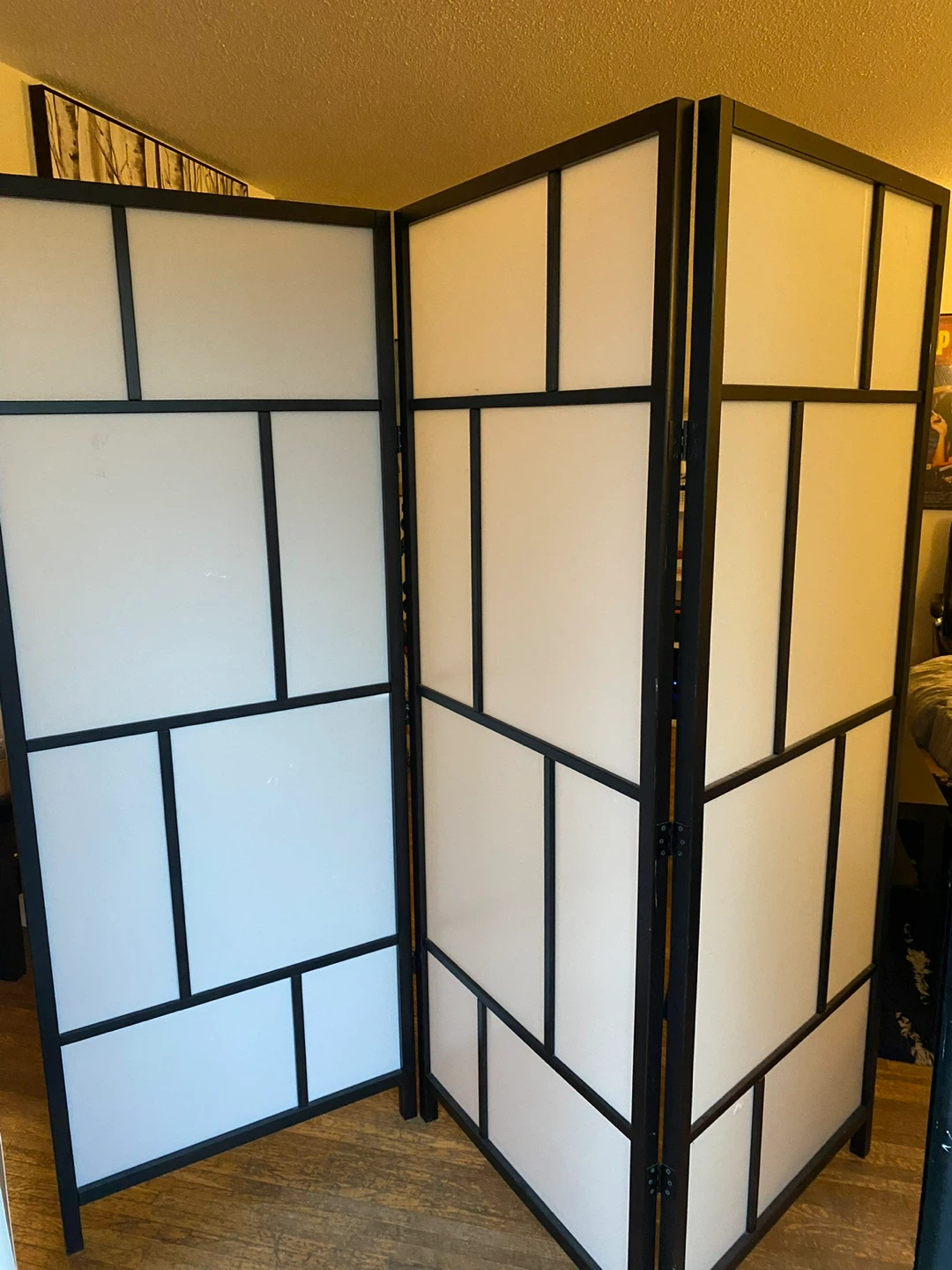 Room Divider Screen - Black Frame