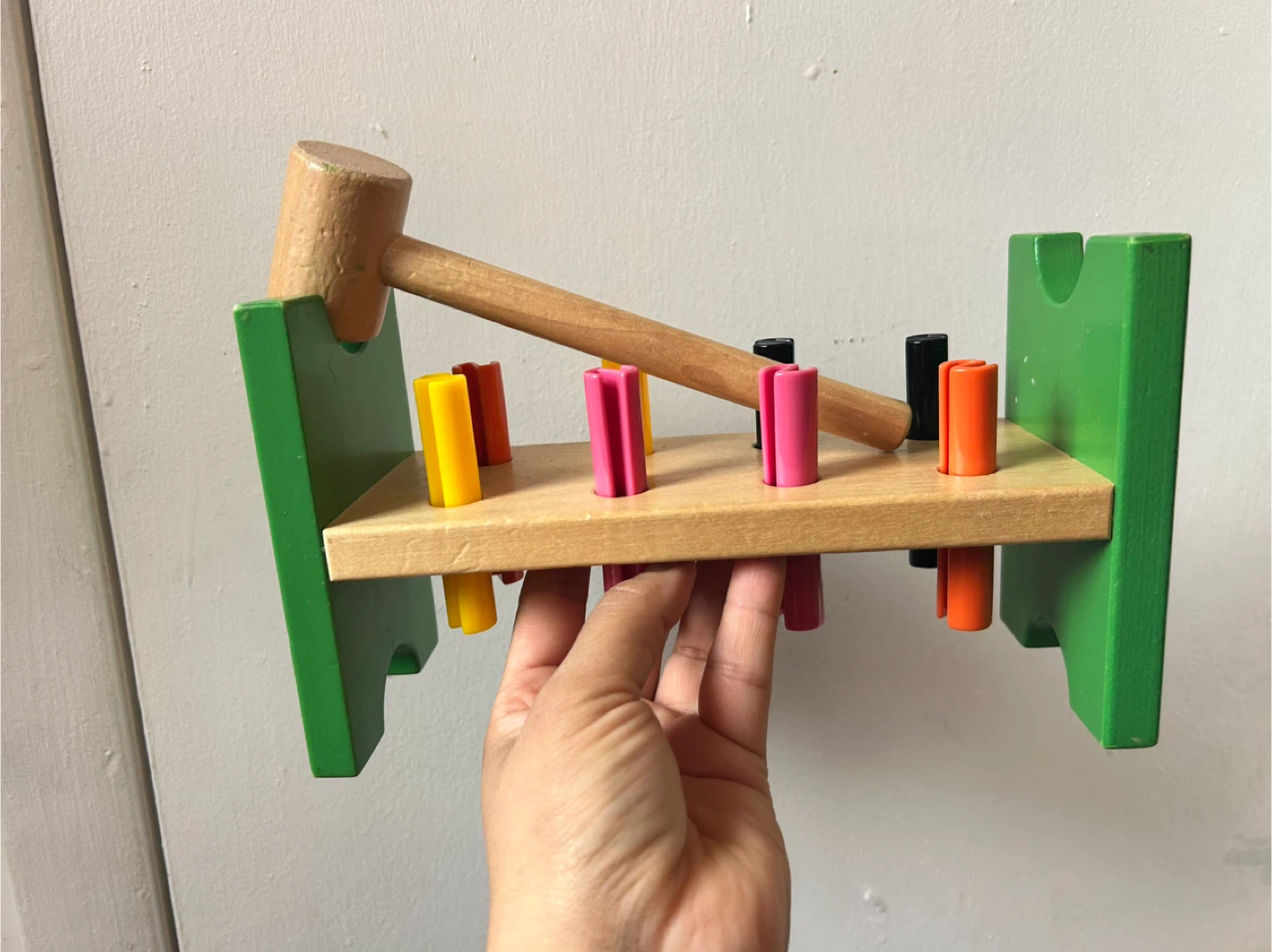 pegboard toy with a hammer 🥕