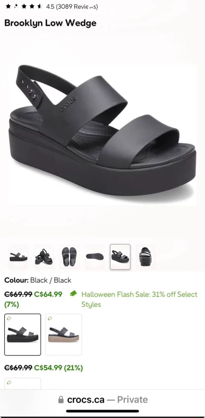 Crocs Brooklyn Low Wedge - Black, Size 5 - photo 5