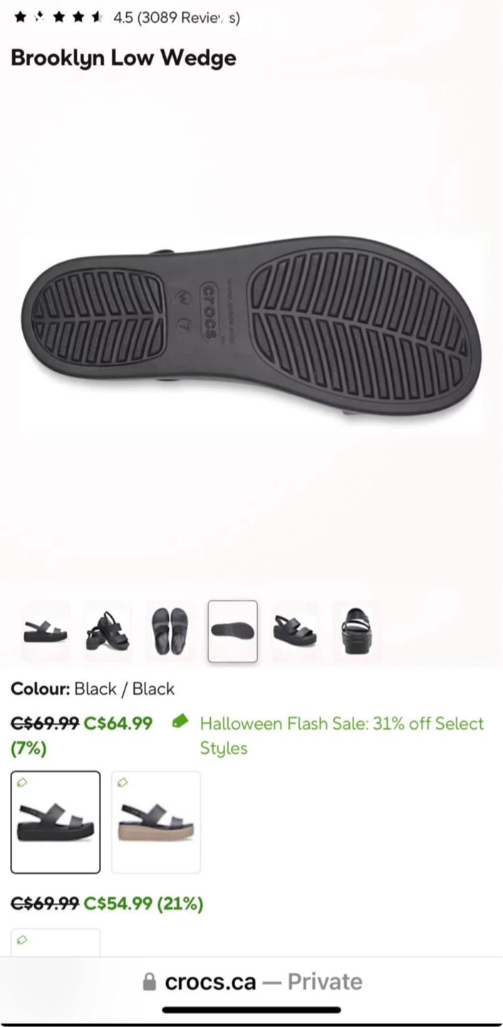 Crocs Brooklyn Low Wedge - Black, Size 5 - photo 4