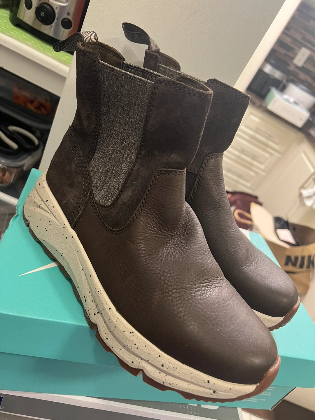 Brown Leather Chelsea Boots, used once open for offer - photo 4