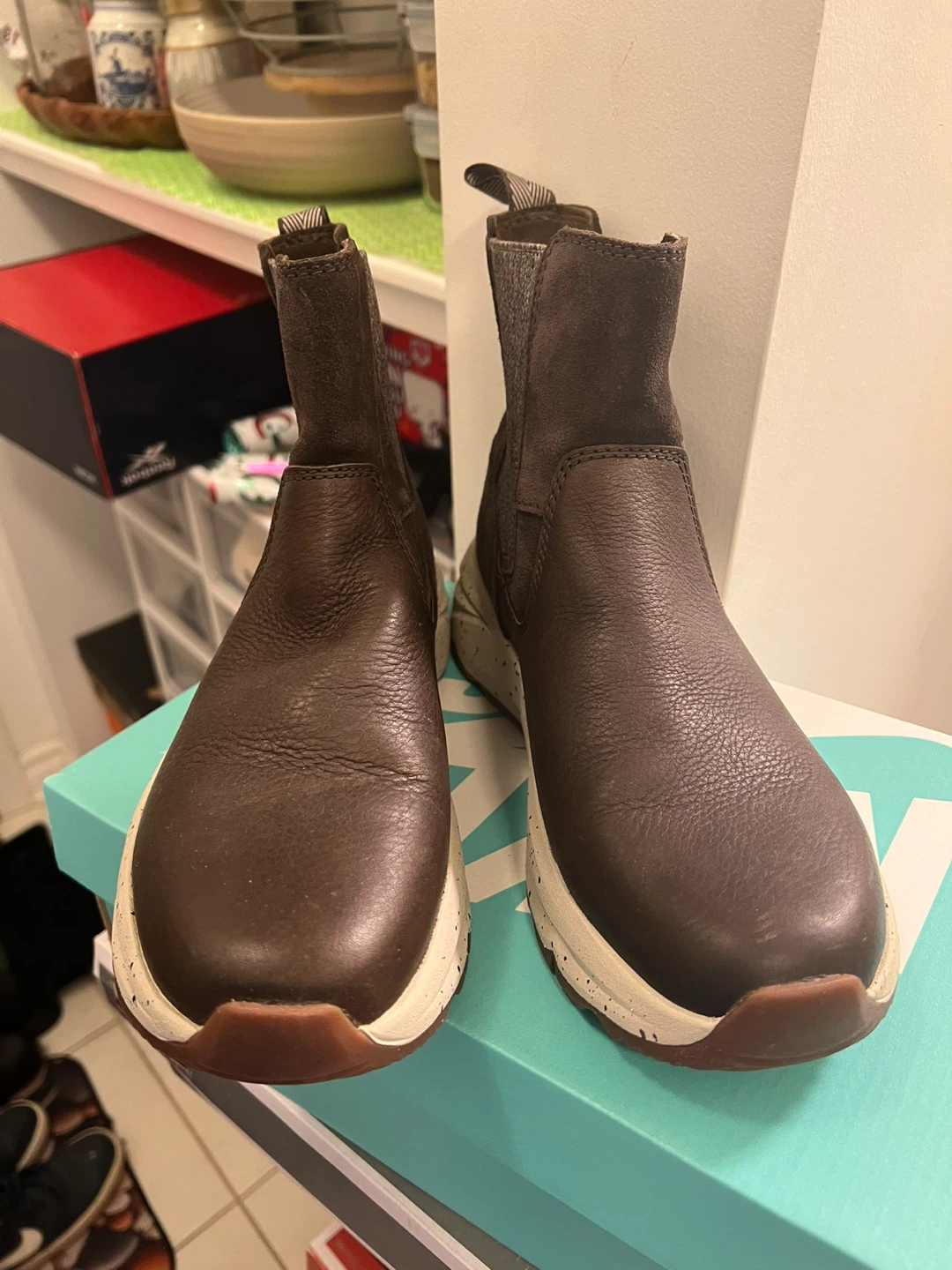 Brown Leather Chelsea Boots, used once open for offer - photo 2