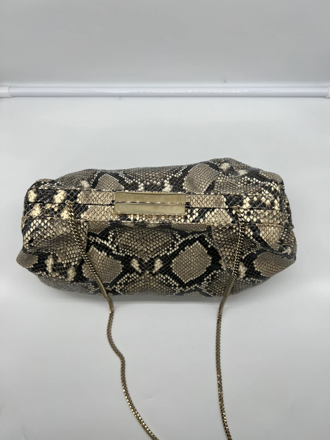 DeMellier Florence Snake Effect Goat Leather Oversized Clutch - photo 4