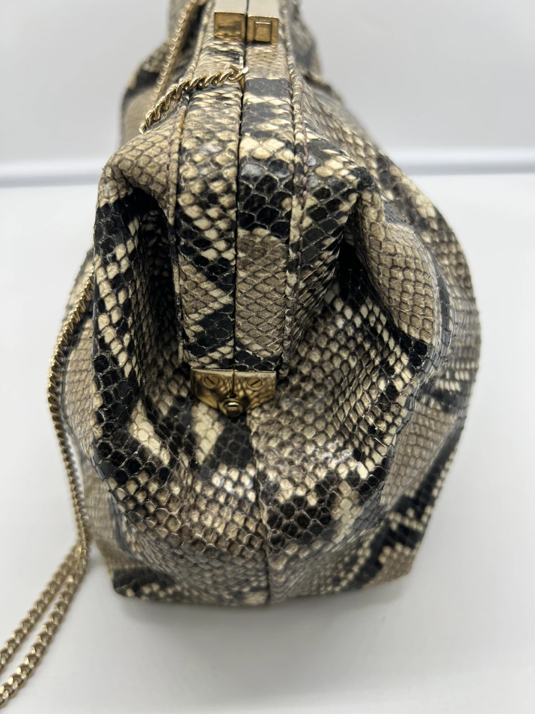 DeMellier Florence Snake Effect Goat Leather Oversized Clutch - photo 5