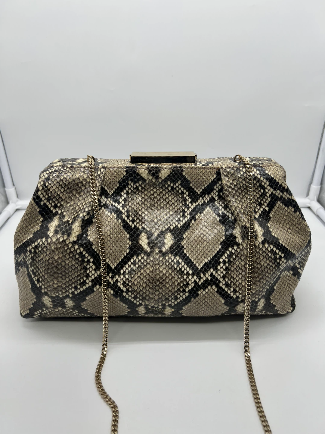 DeMellier Florence Snake Effect Goat Leather Oversized Clutch - photo 3