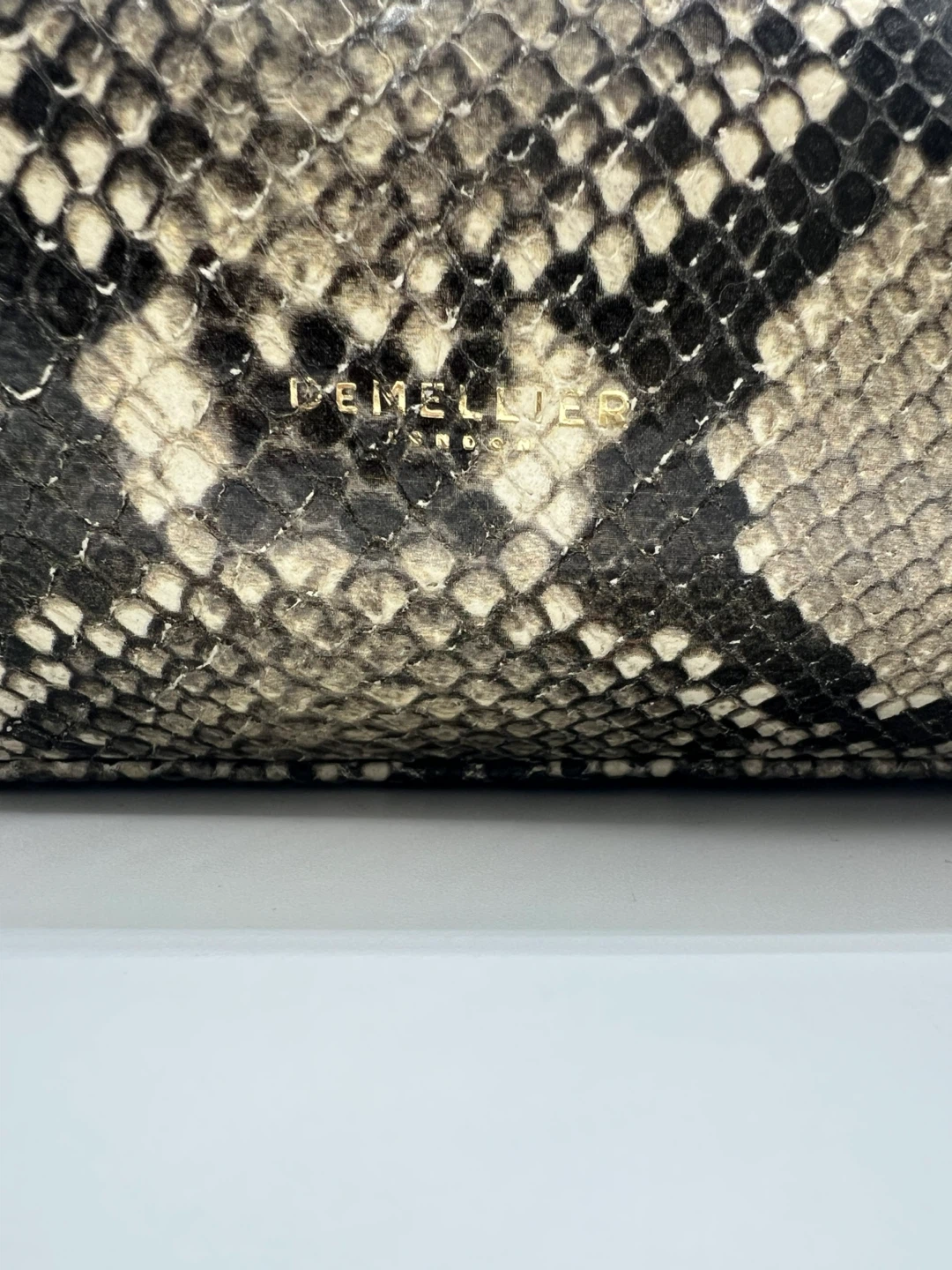 DeMellier Florence Snake Effect Goat Leather Oversized Clutch - photo 2