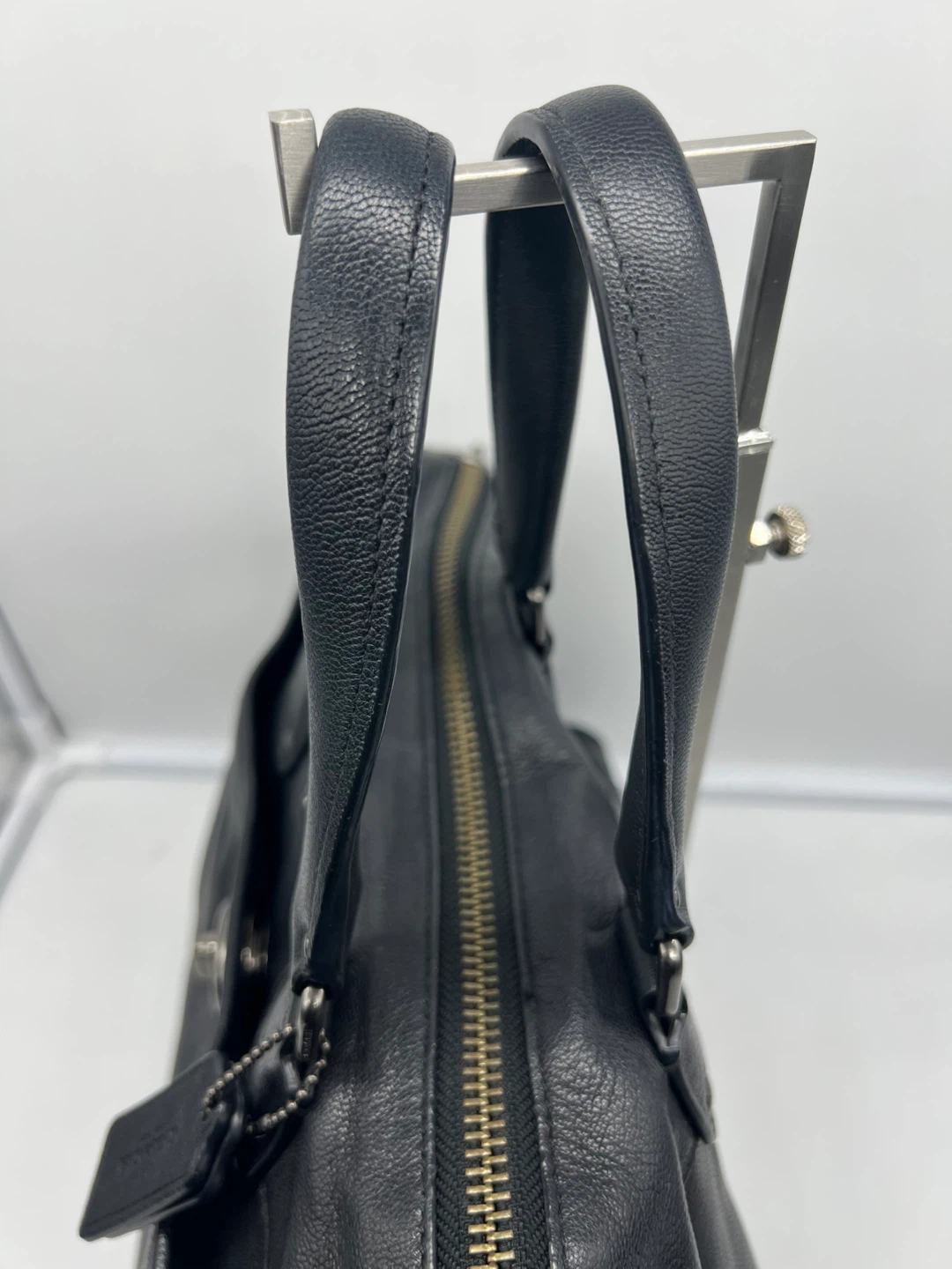 Coach 33689 Rhyder Soft Grain Leather Dark Blue Black Satchel - photo 5