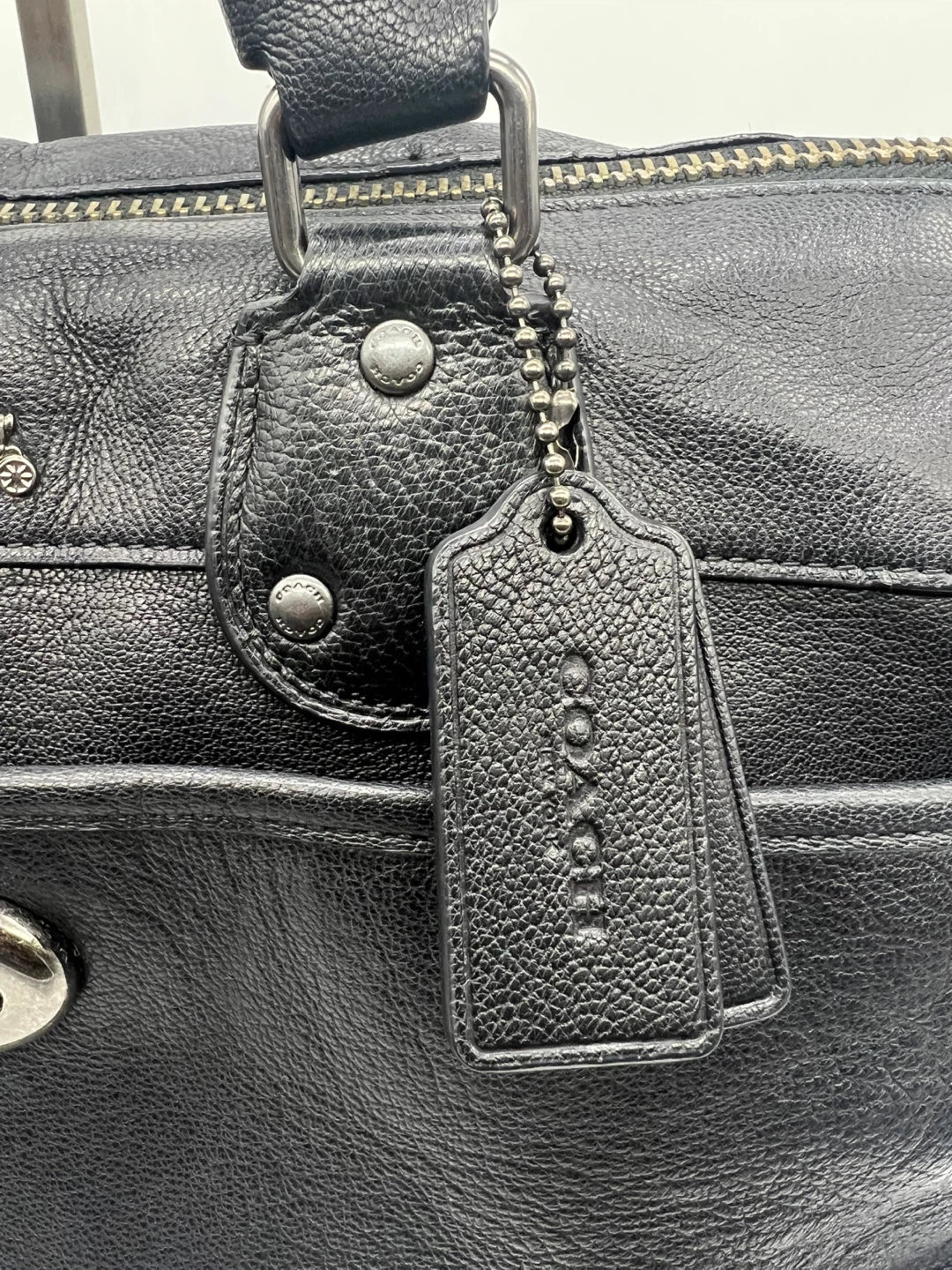 Coach 33689 Rhyder Soft Grain Leather Dark Blue Black Satchel - photo 2