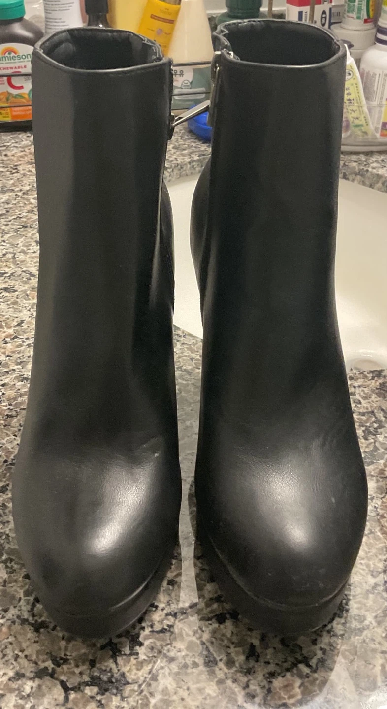 New Black Platform Ankle Boots - Size 8 - photo 2