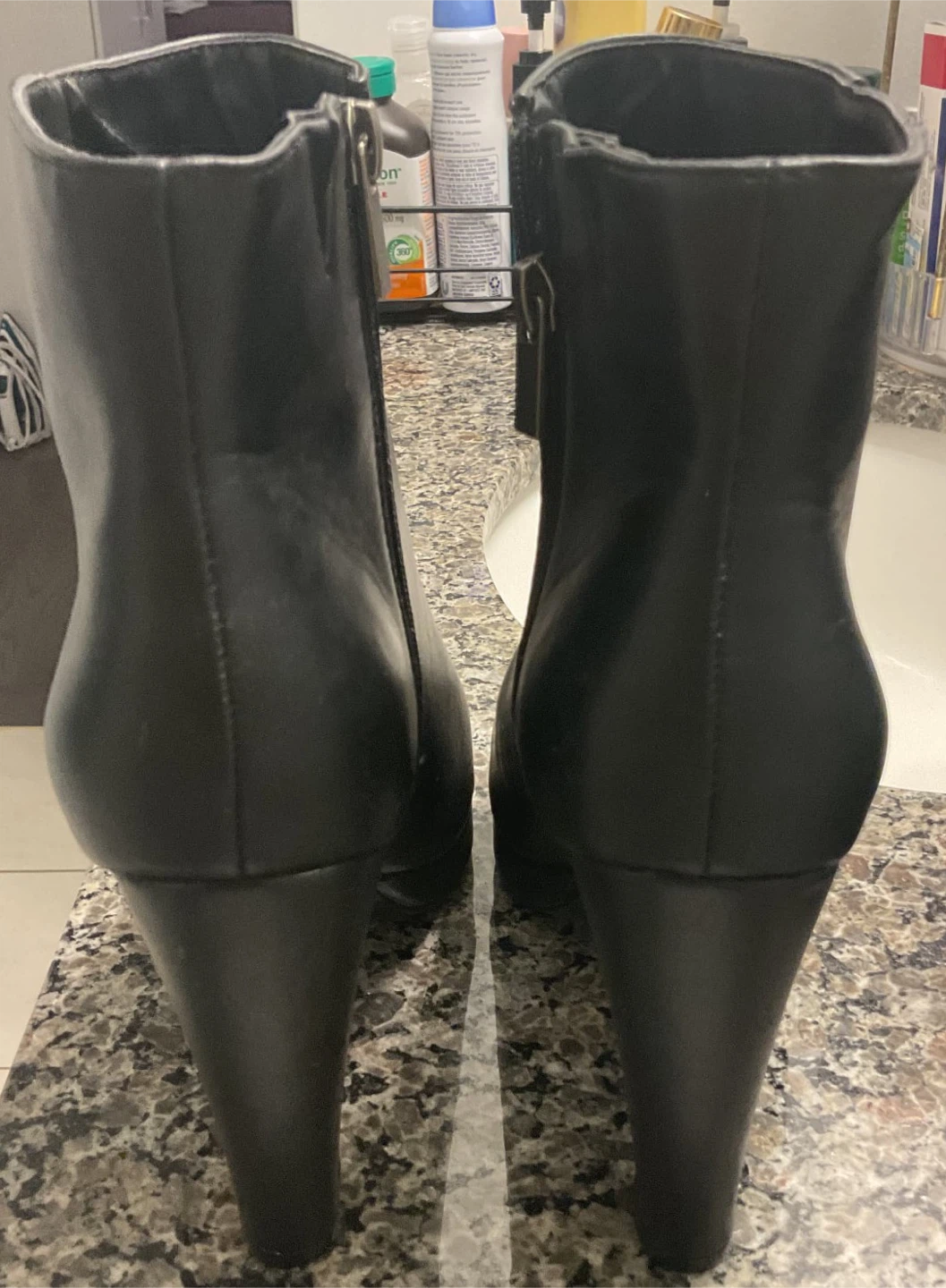 New Black Platform Ankle Boots - Size 8 - photo 3