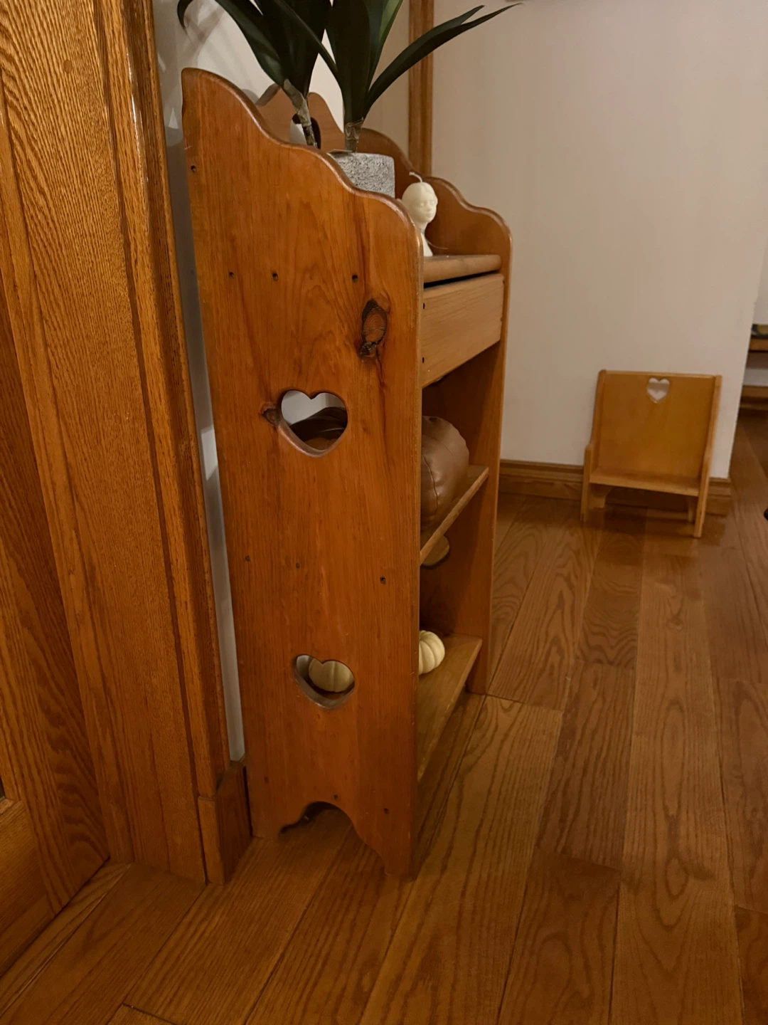 Wooden Shelf with Heart Cutouts