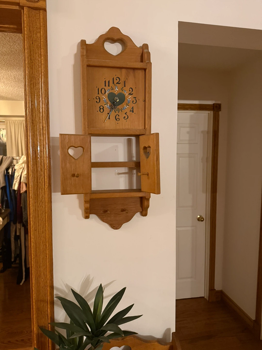 Wooden Wall Clock with Storage - photo 2
