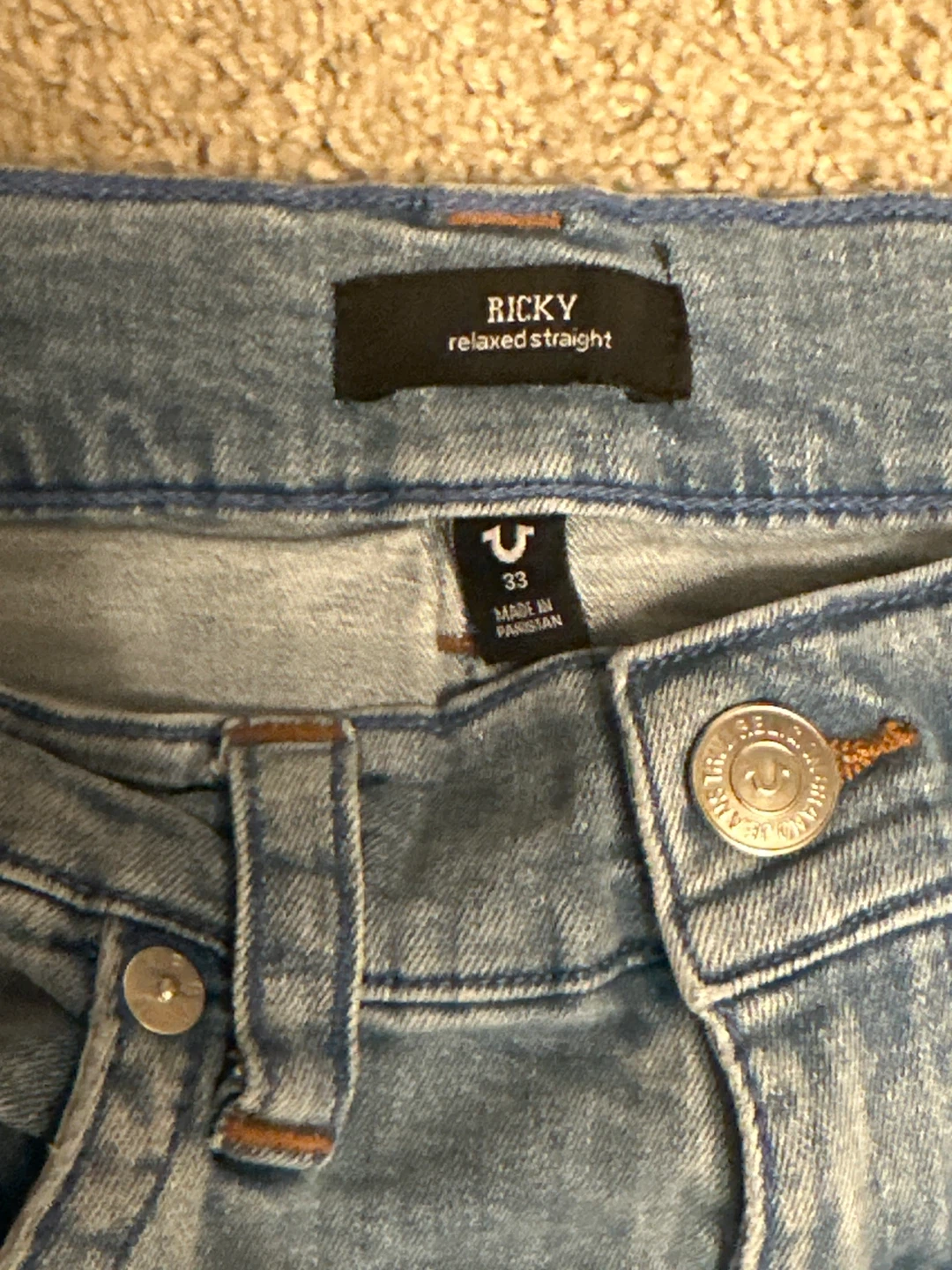 True Religion Ricky Relaxed Straight Jeans - Size 33 - photo 4