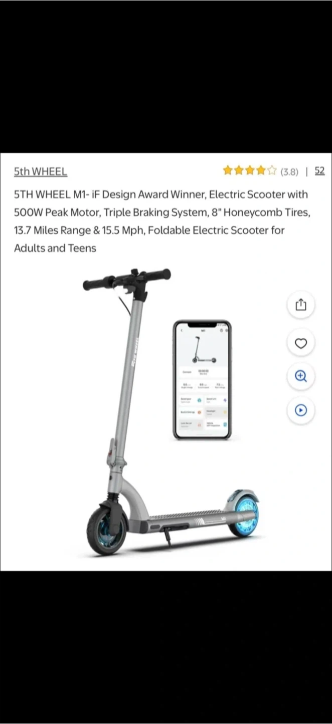 5th Wheel M1 Electric Scooter - Like New!