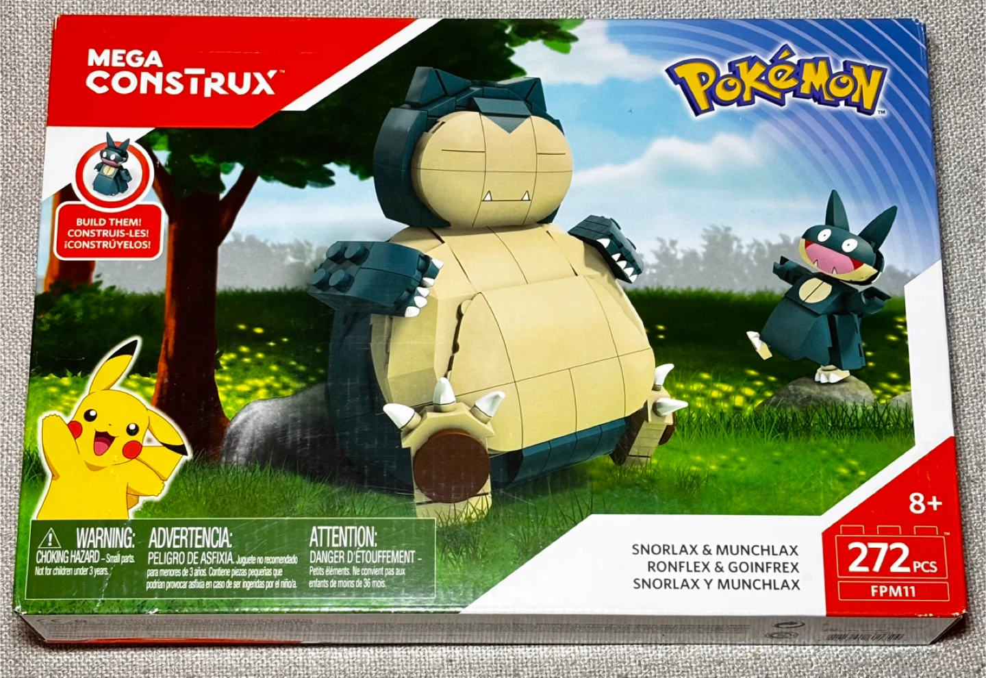 Pokémon Snorlax & Munchlax Mega Construx – NEUF scellé – 272 pcs