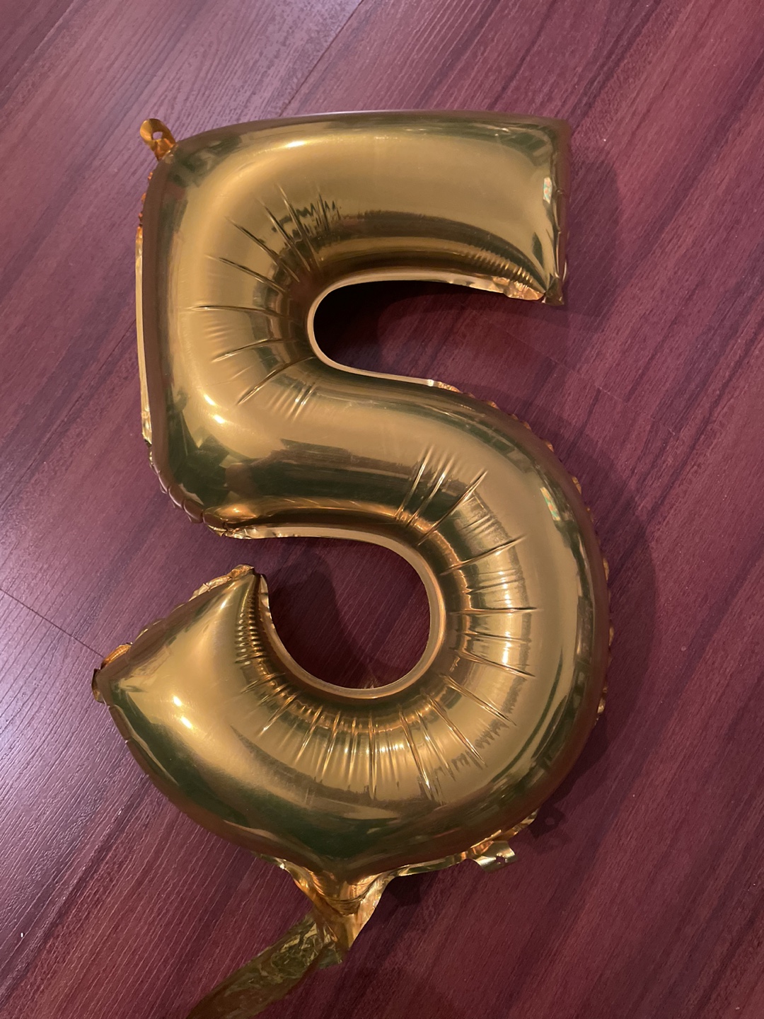 Gold Number 5 Balloon ❤️