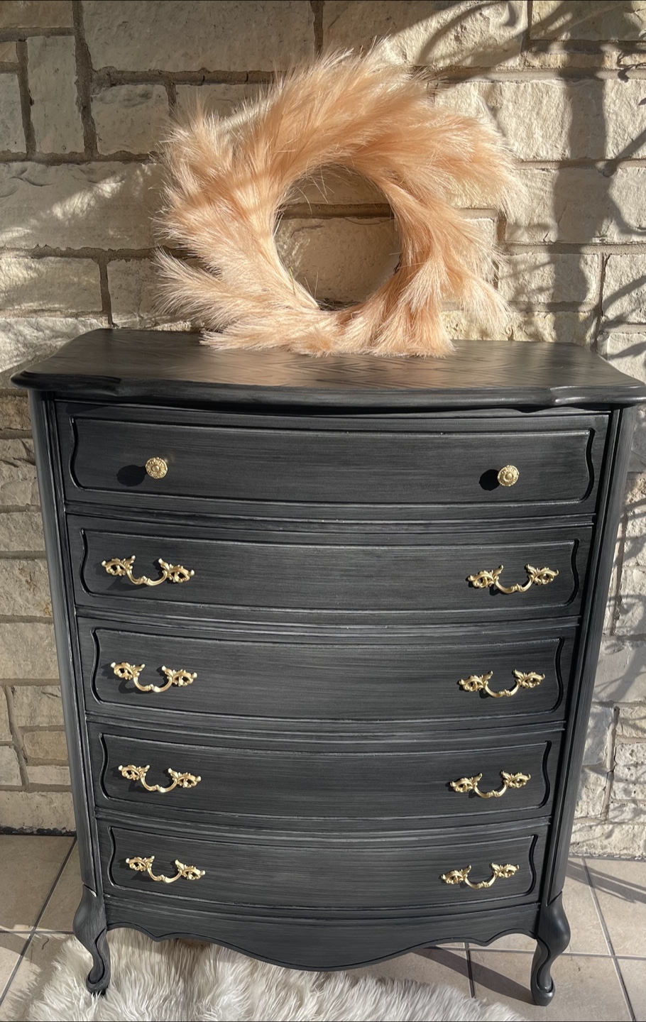 Redone 5 drawers French Provincial-Brushed Gray
