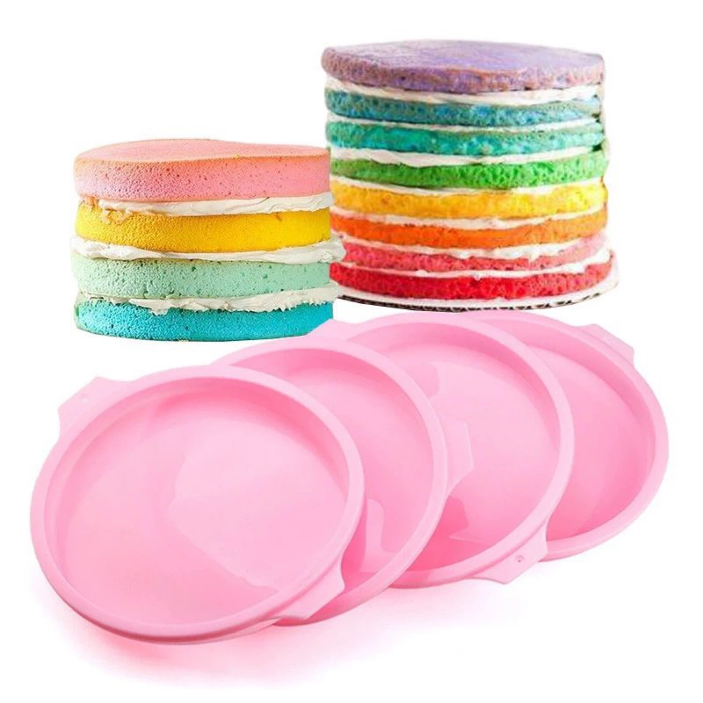 Round Silicone Cake Pan Mould Set - photo 3