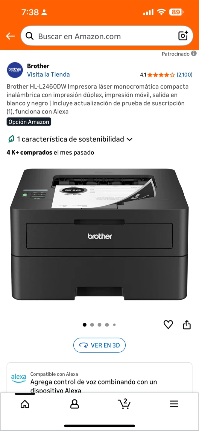 Brother HL-L2460DW Monochrome Laser Printer - New in Box! - photo 2