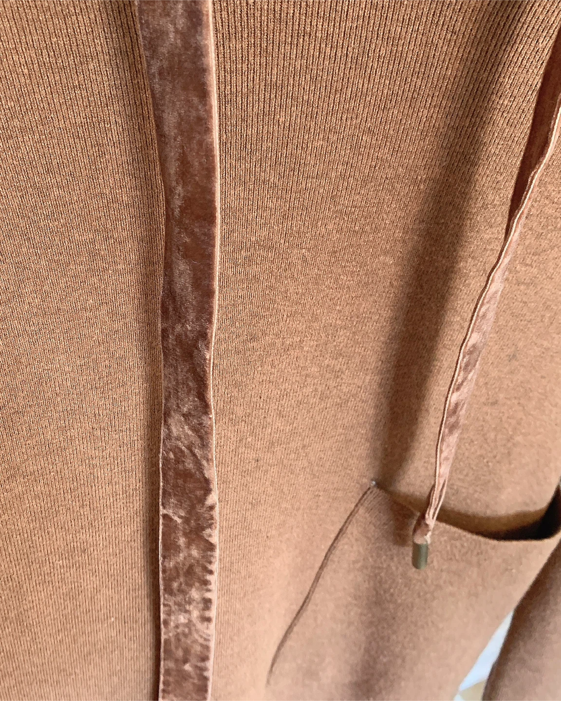 Brown 100% Wool Hooded Midi Dress Size M - photo 4