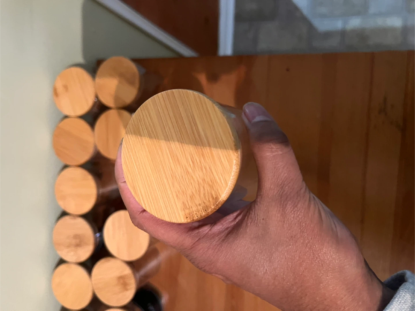 Glass Spice Jars with Bamboo Lids