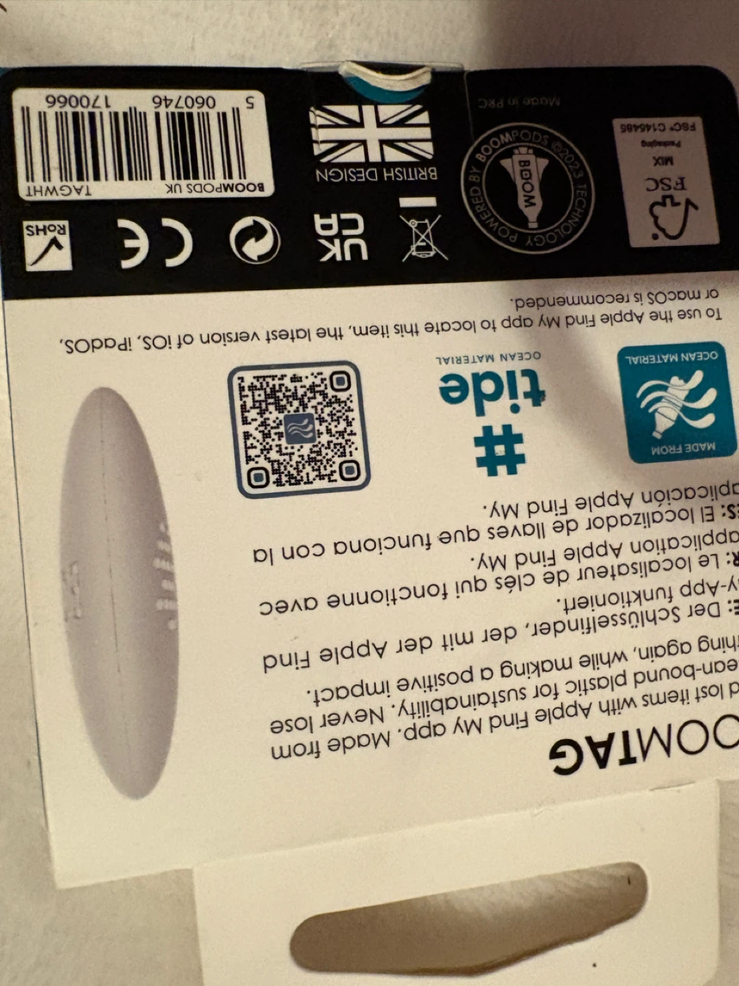 New BOOMPODS TAG Tracker - White & Black - photo 5