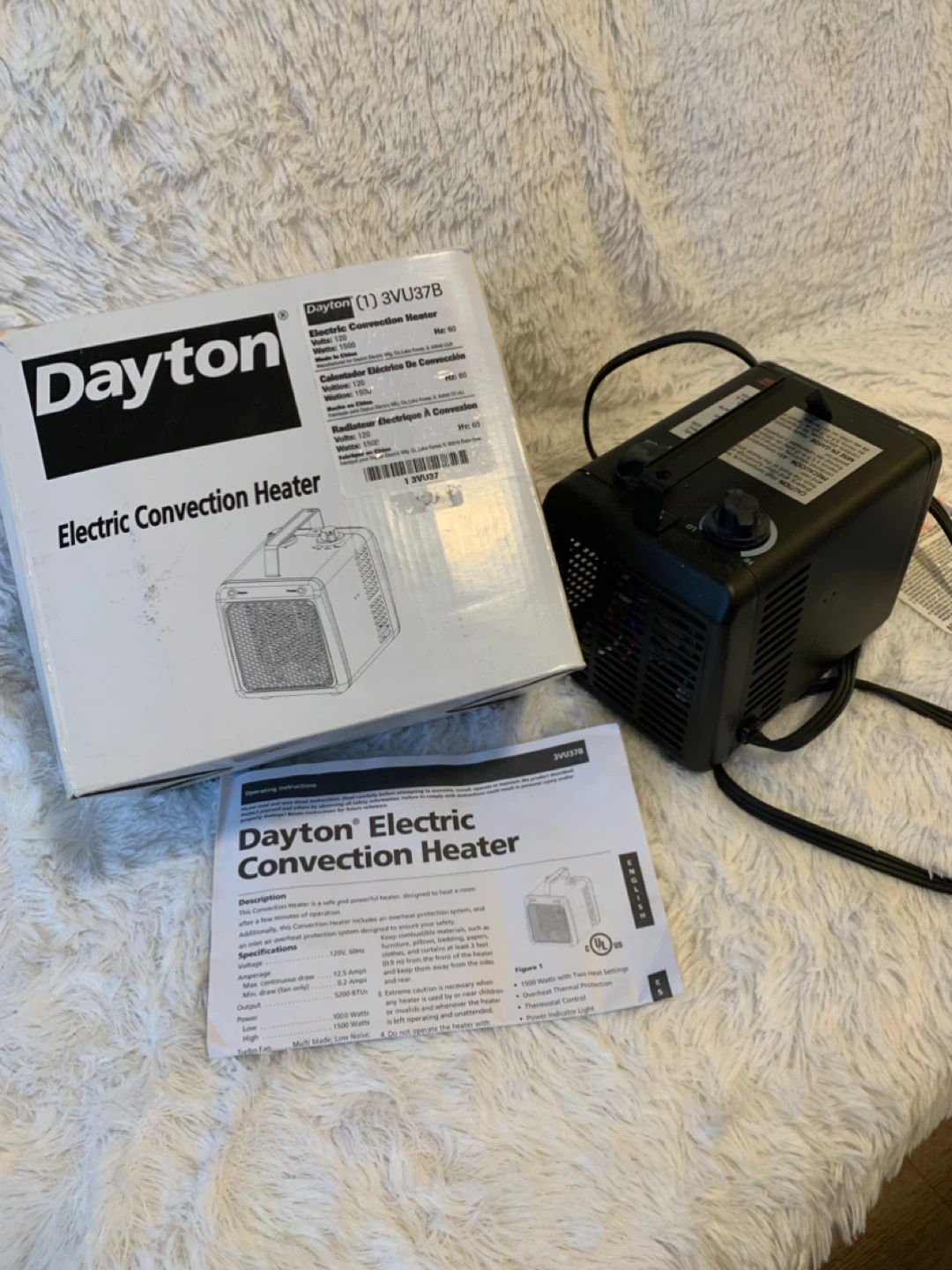 Dayton Electric Convection Heater 3VU37B