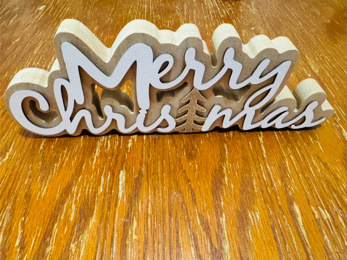 Merry Christmas Wooden Table Decor