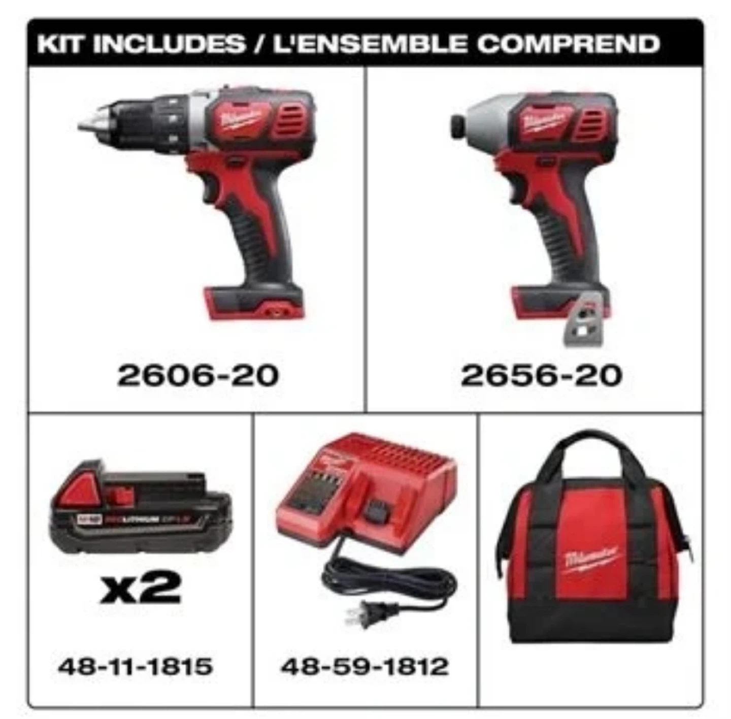 Milwaukee 2606-20 Drill & 2656-20 Impact Driver Kit - photo 4