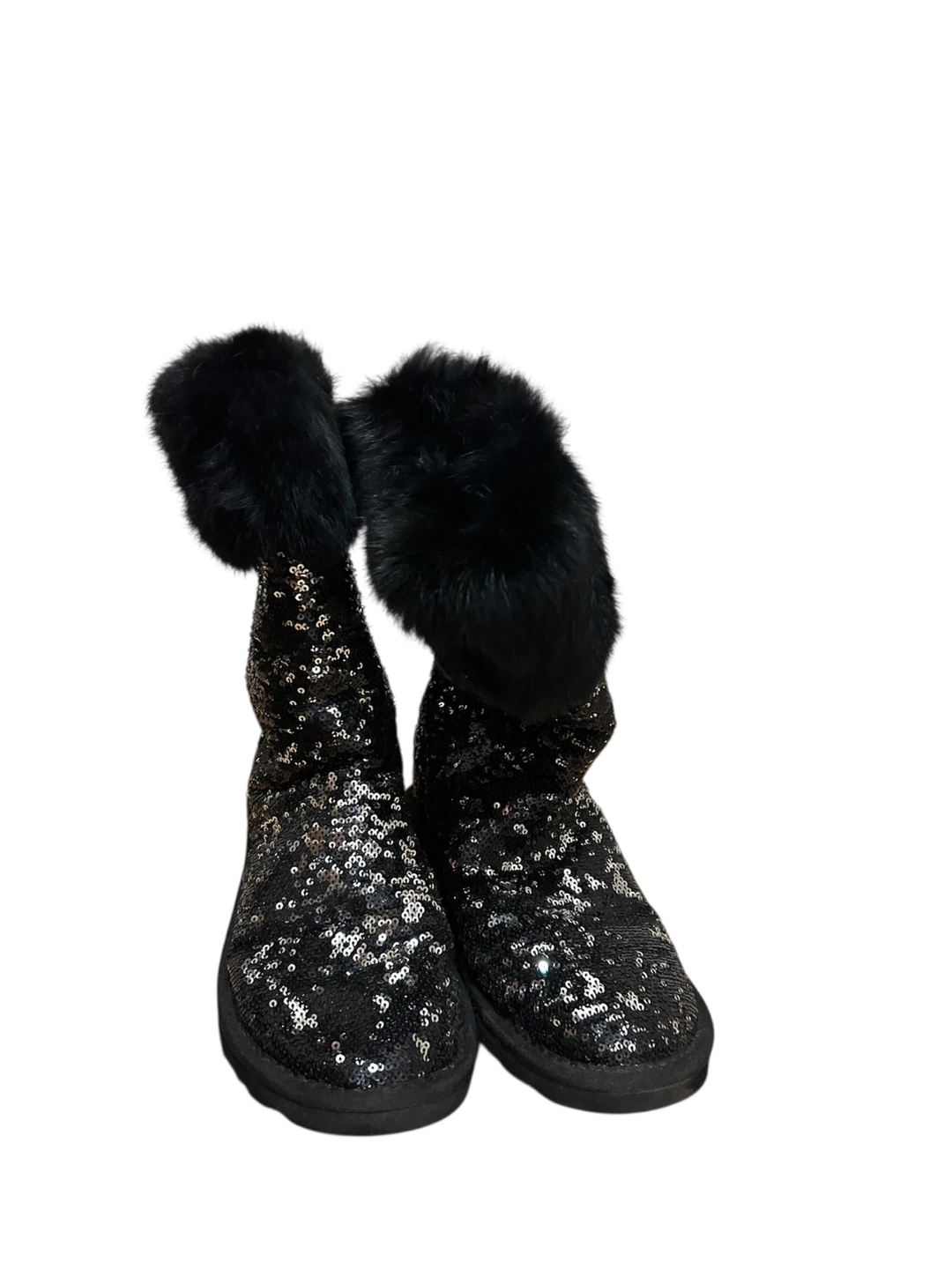 🧡 Black Sequin Boots, barely used, Size 8, 39 - photo 3