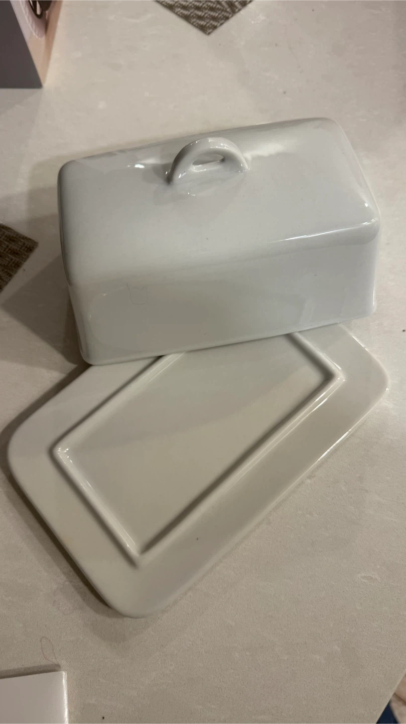 Butter Dish - White Ceramic