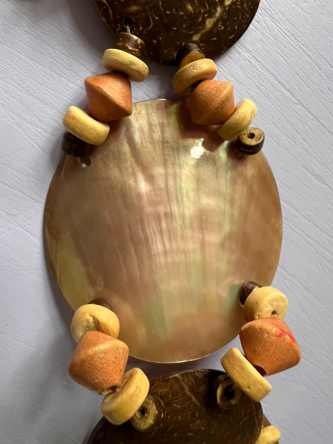 Handmade Coconut Shell & Mother of Pearl Necklace - photo 2
