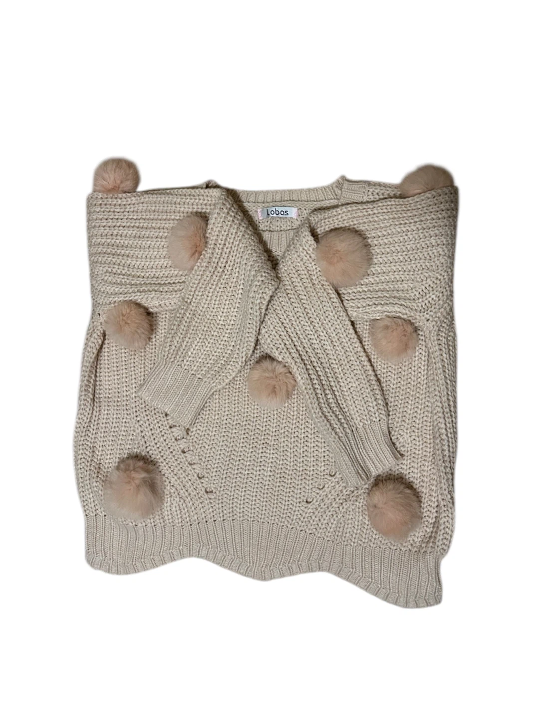 Lobos Pom Pom Knit Sweater - size M - photo 2