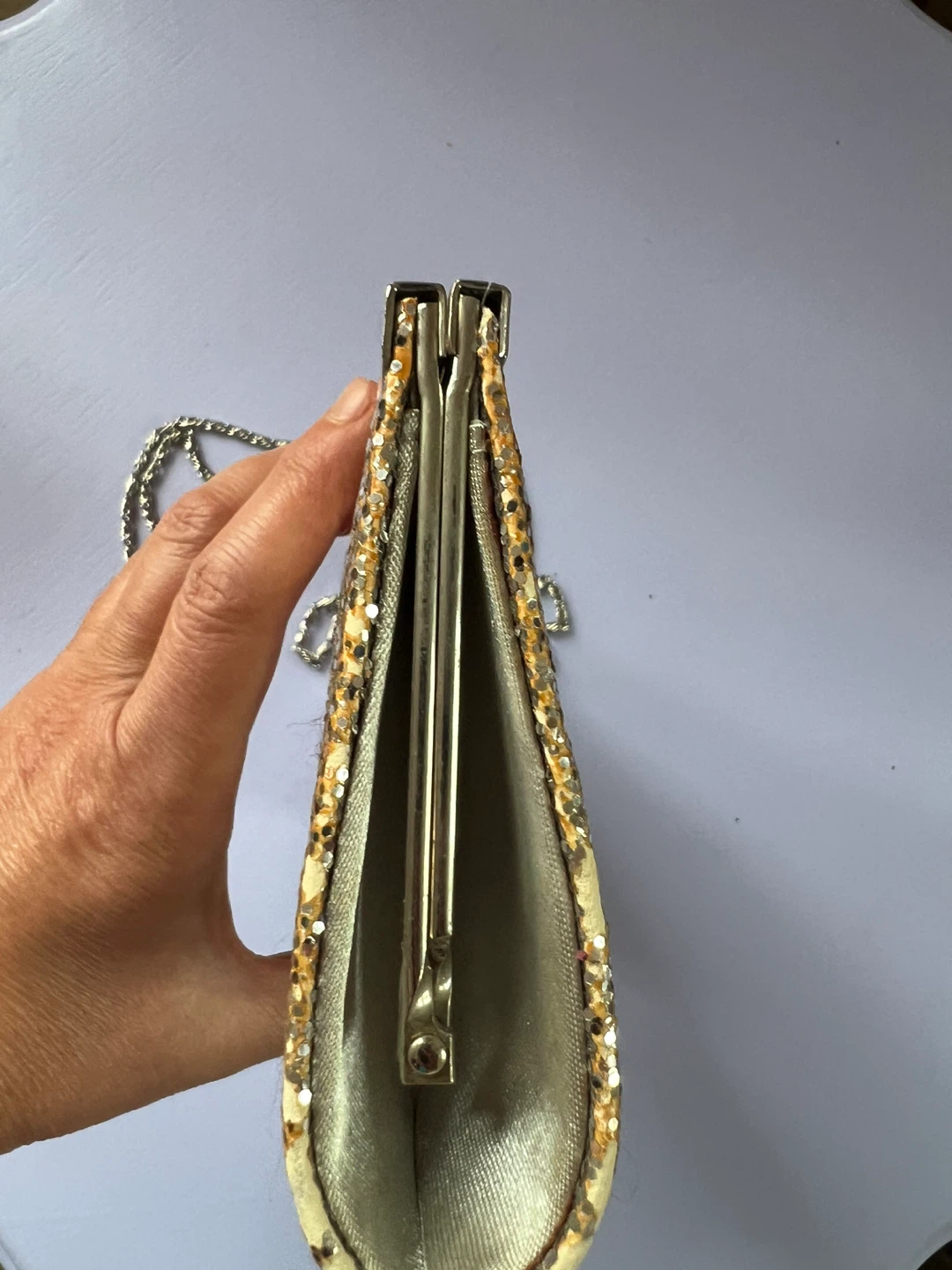 Sasha Hand Made Gold Glitter Clutch - photo 5