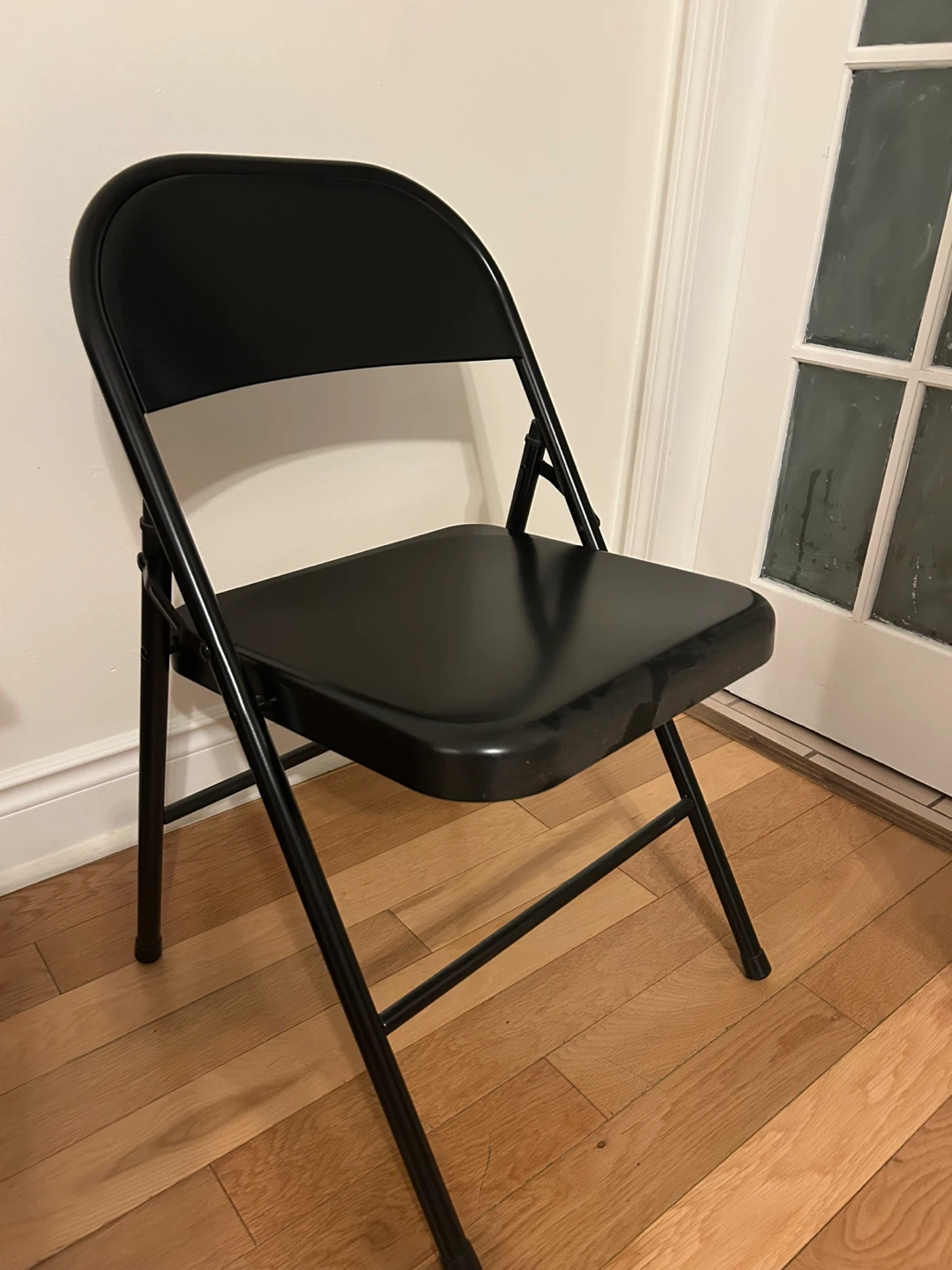 2 Black Folding Chairs