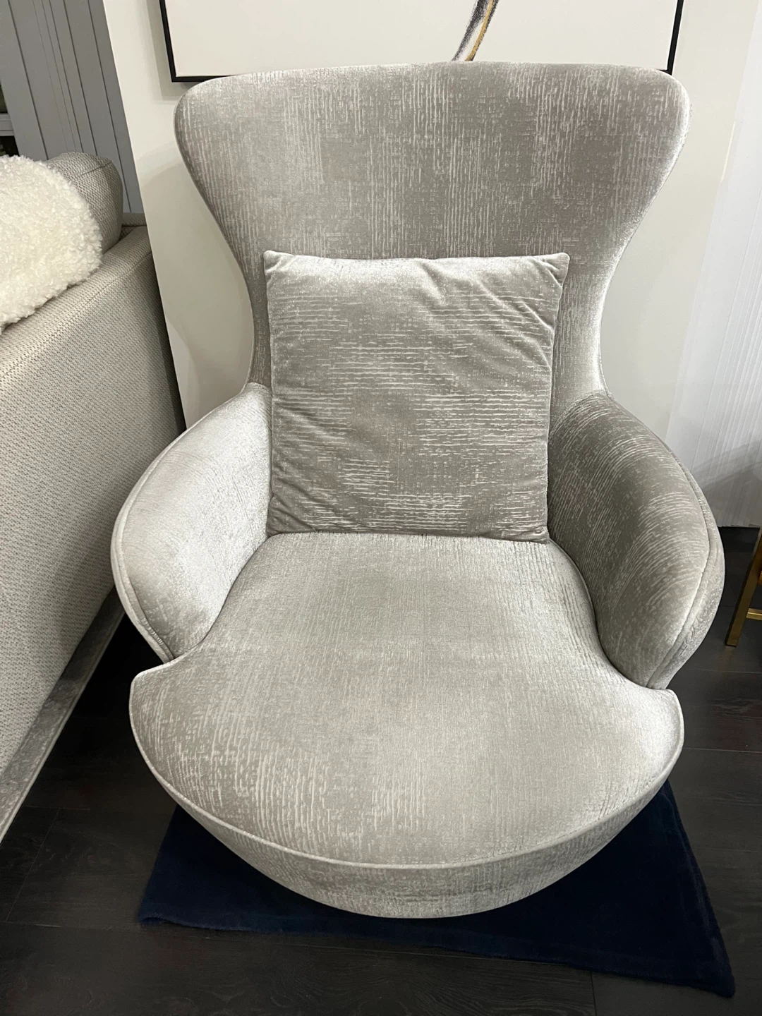 Grey Wingback Accent Chair - photo 2