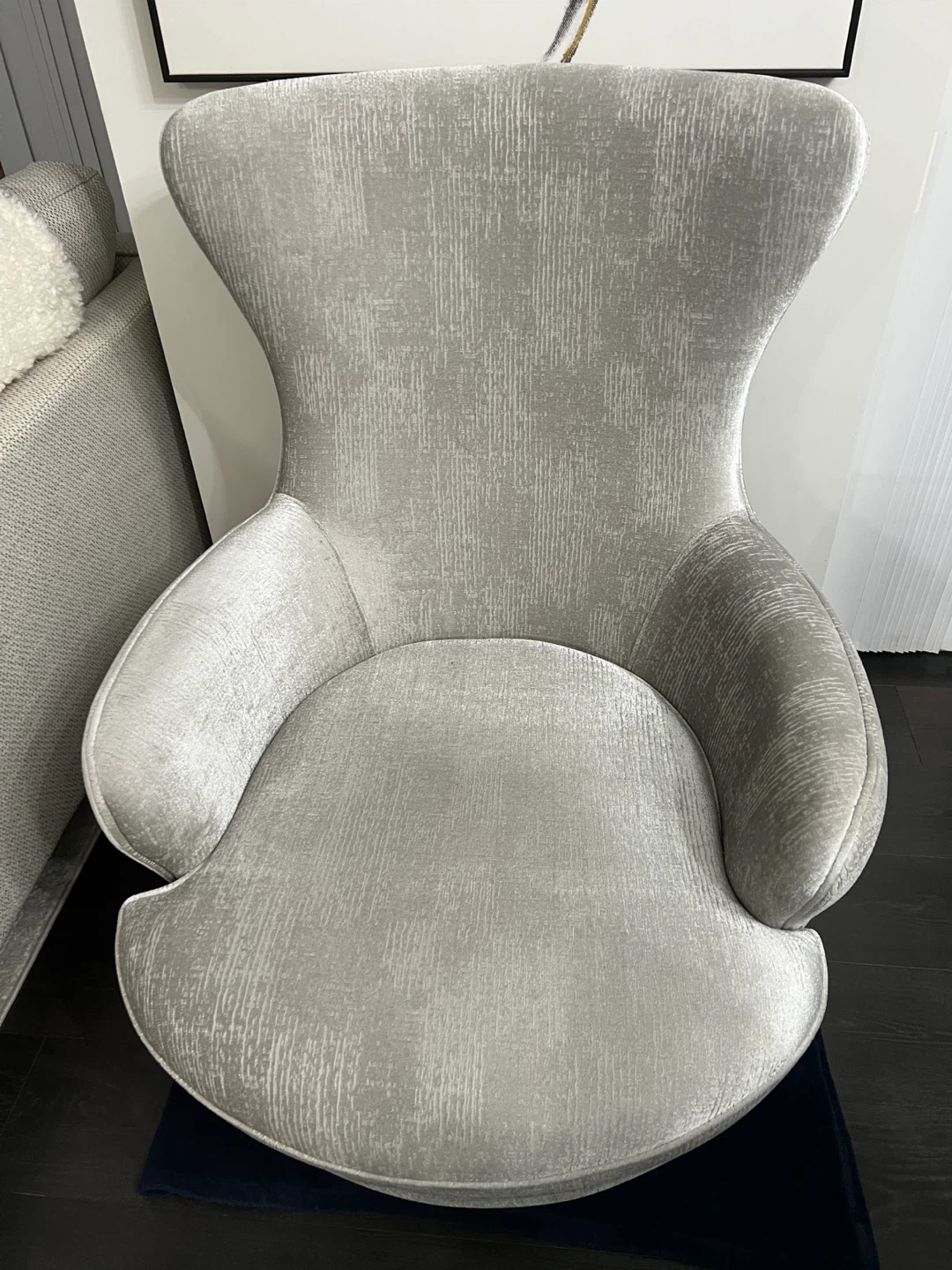 Grey Wingback Accent Chair - photo 4